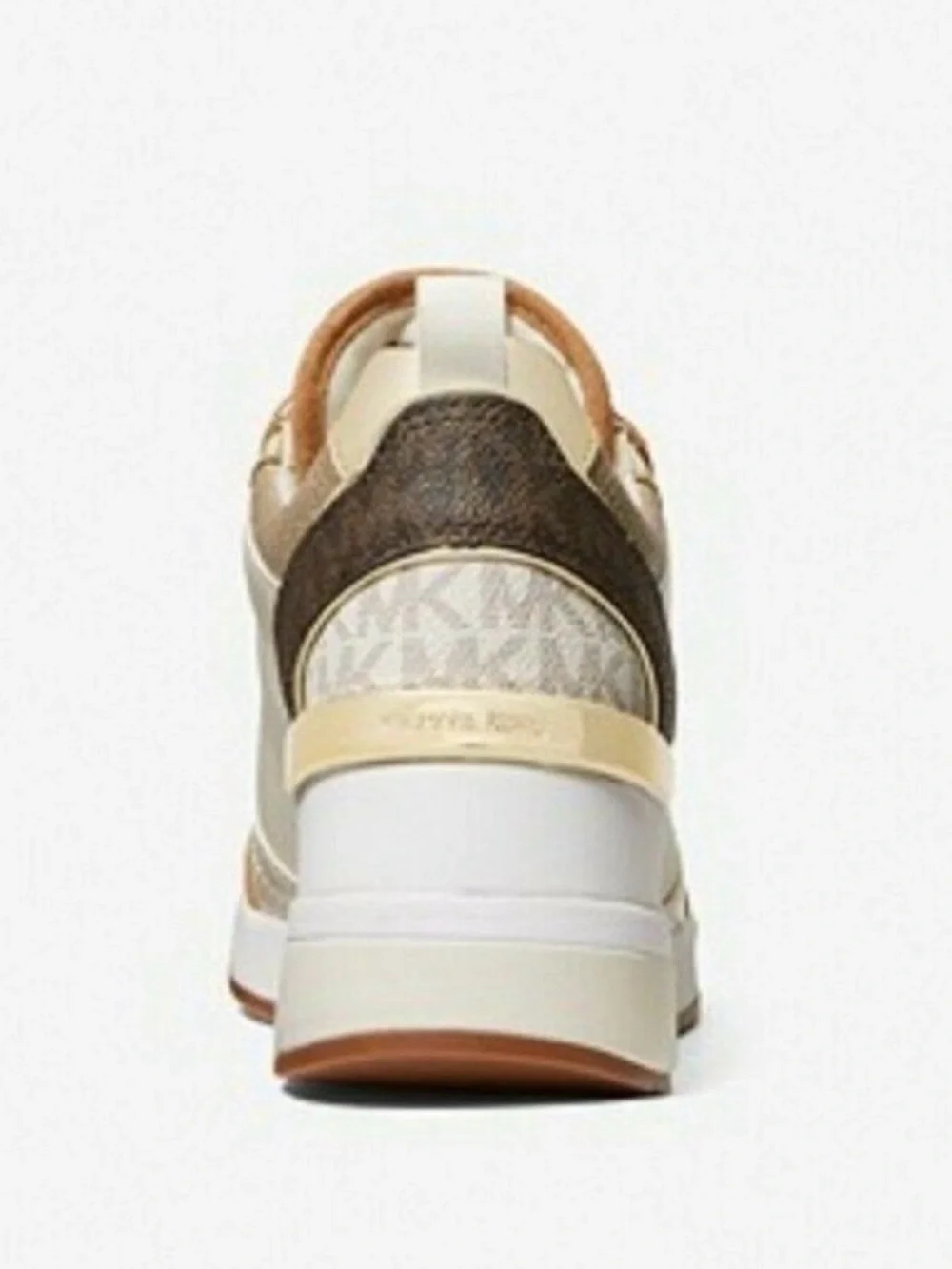 Michael Kors Cream & Tan Platform Lace-Up Sneaker